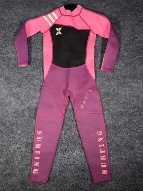 Dive & Sail Manta Girls XL Pink Purple Black Full Body Surfing Wetsuit